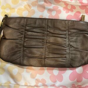 HOBO Metallic Brown Wristlet